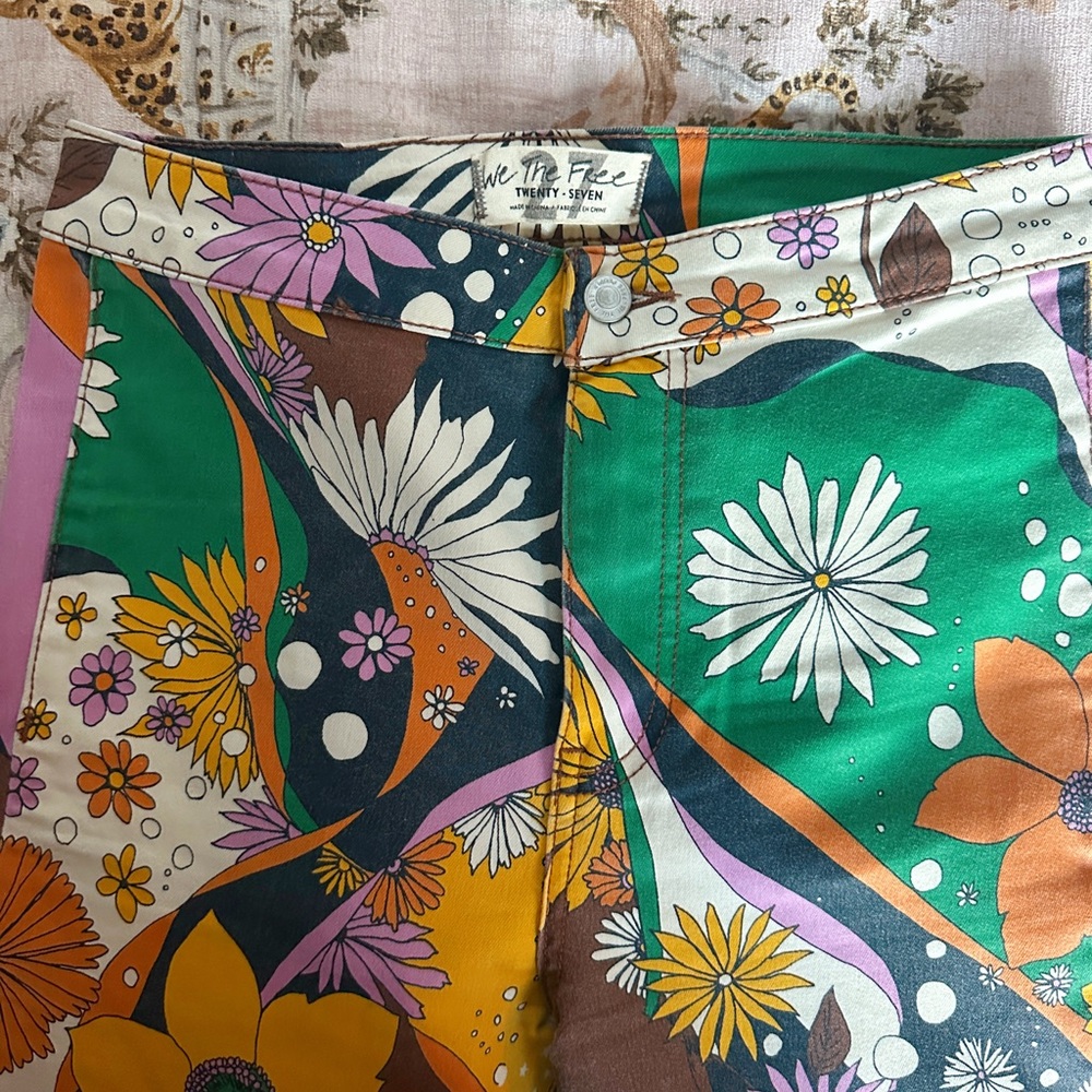 Free People Floral High-Waisted Pants